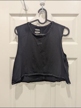 Vans Black Cropped Muscle Tank Top